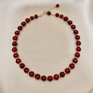 Red Quartz Statement Collar Necklace